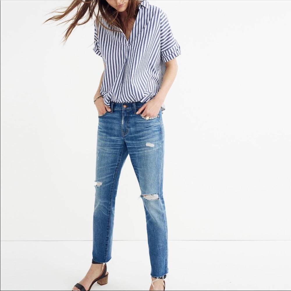 Madewell Slim Boyjean Ripped Knee Edition